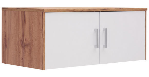 AUFSATZSCHRANK - Eichefarben/Silberfarben, KONVENTIONELL, Holzwerkstoff/Kunststoff (106/43/54cm) - Xora