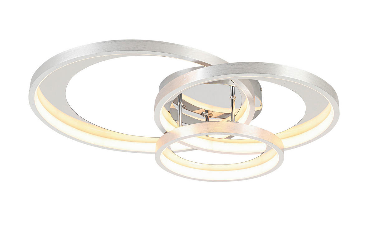 LED-DECKENLEUCHTE 54,2/46,8/11 cm    - Chromfarben/Alufarben, Design, Kunststoff/Metall (54,2/46,8/11cm) - Novel