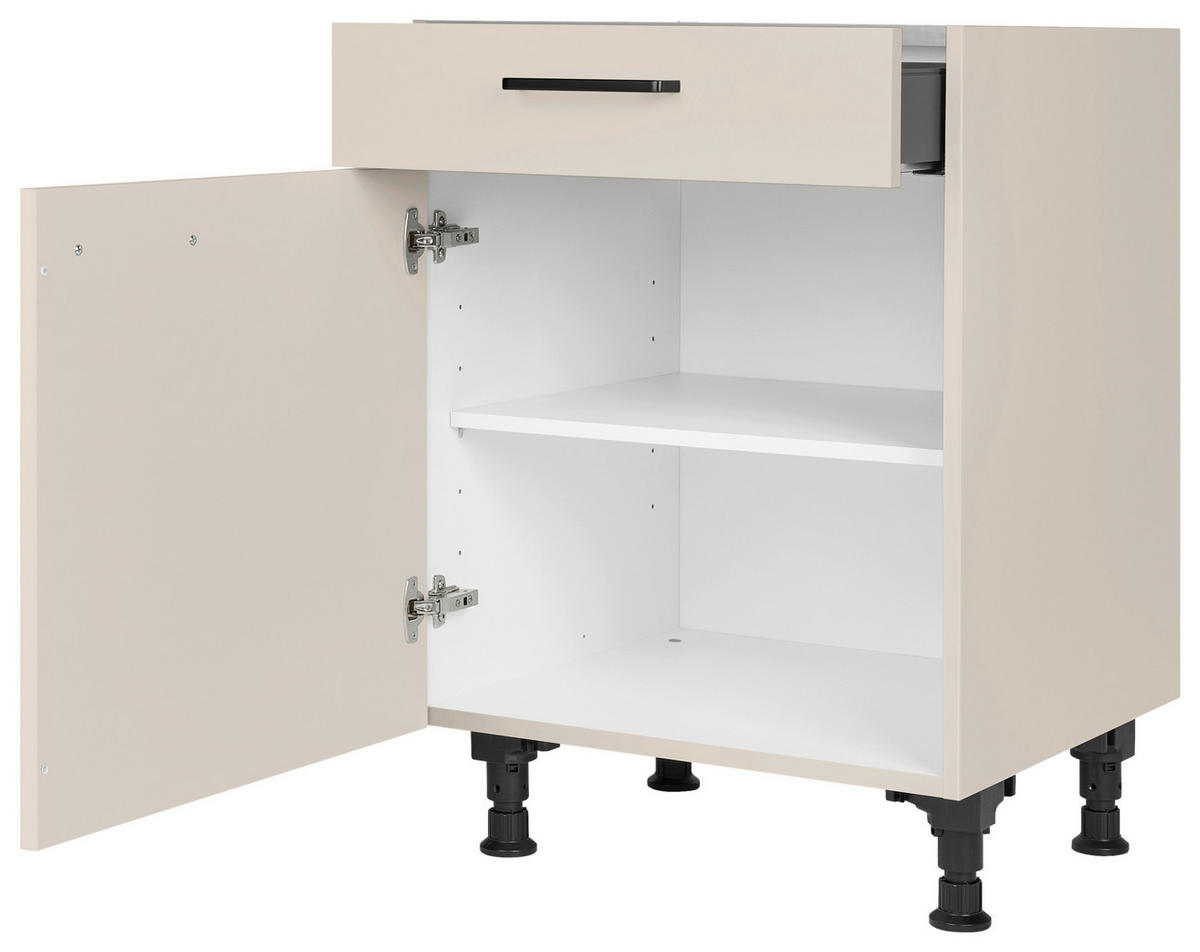 SCHUBKASTENUNTERSCHRANK 60/87/56 cm  in Sandfarben  - Sandfarben/Schwarz, MODERN, Holzwerkstoff/Metall (60/87/56cm) - Nobilia