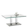 COUCHTISCH Klarglas 110/70/46-65 cm rechteckig Chromfarben, Edelstahlfarben  - Chromfarben/Edelstahlfarben, Design, Glas/Kunststoff (110/70/46-65cm)