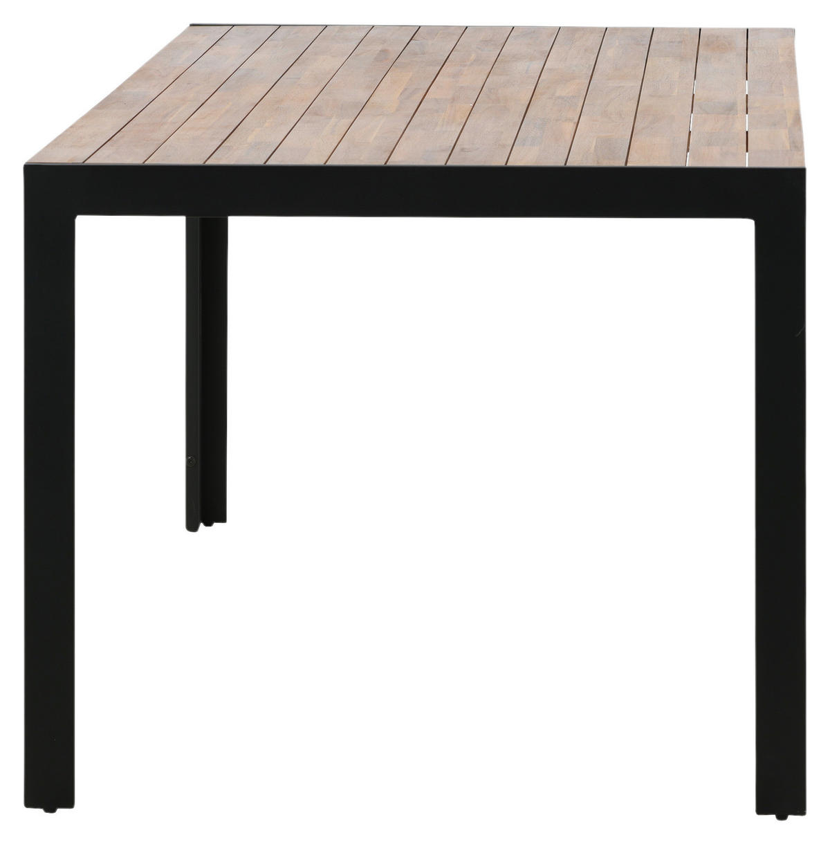 GARTENTISCH 205/90/75 cm Metall, Holz rechteckig  - Schwarz/Akaziefarben, KONVENTIONELL, Holz/Metall (205/90/75cm) - Gardenson