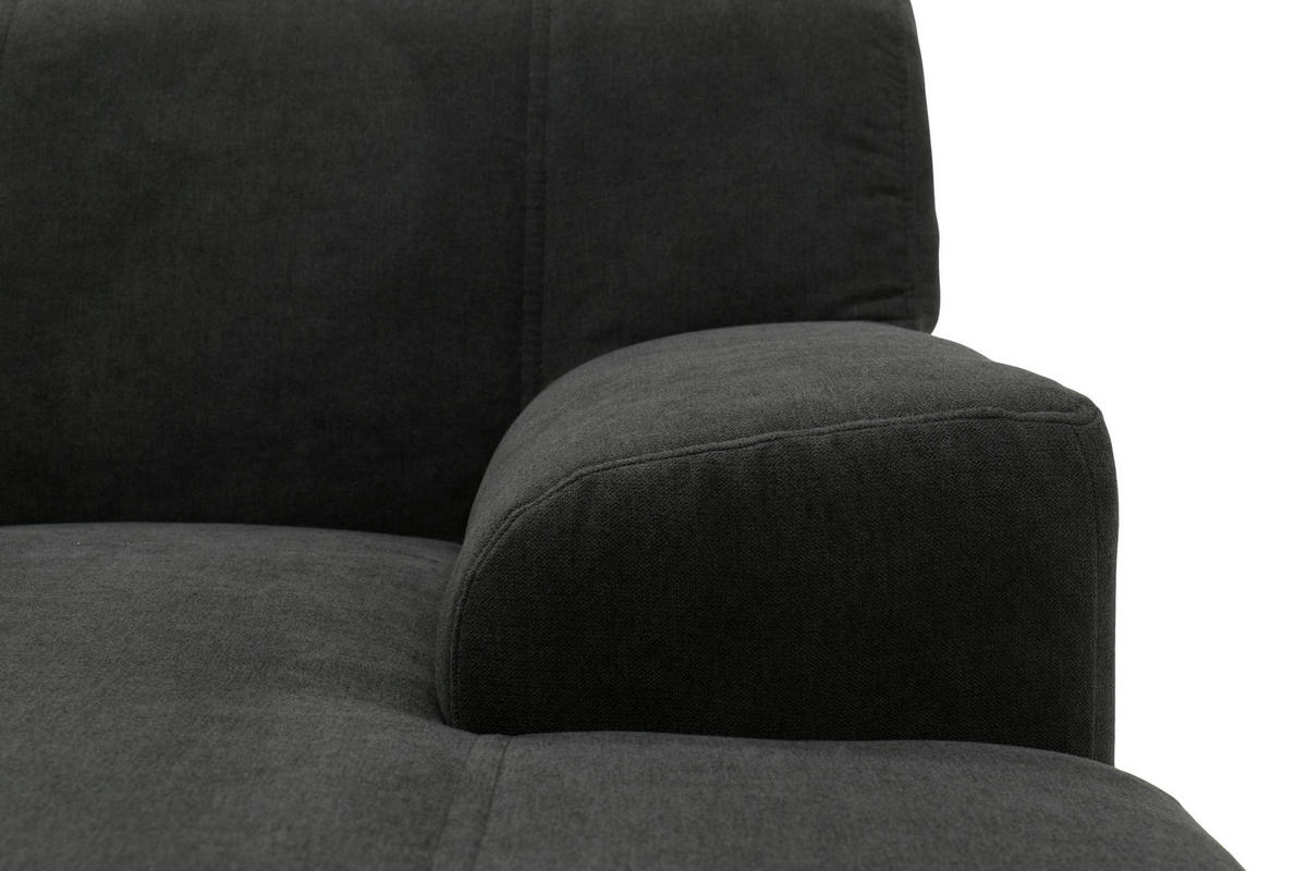 ECKSOFA CAPRI Schwarz  - Chromfarben/Schwarz, KONVENTIONELL, Textil (239/152cm) - MID.YOU