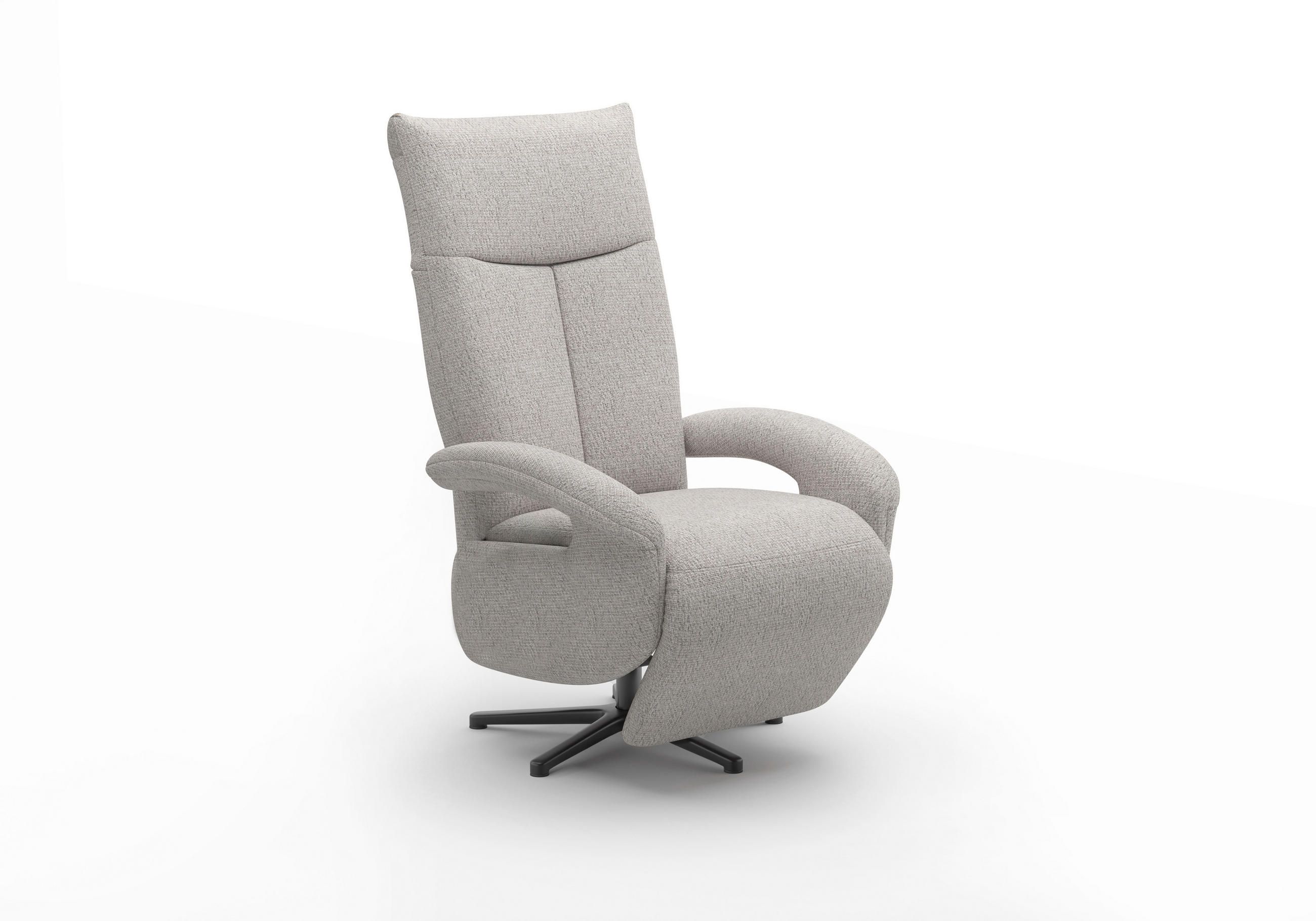 SESSEL in Chenille Silberfarben  - Silberfarben/Schwarz, Modern, Textil/Metall (74/112/82cm) - Sit & More