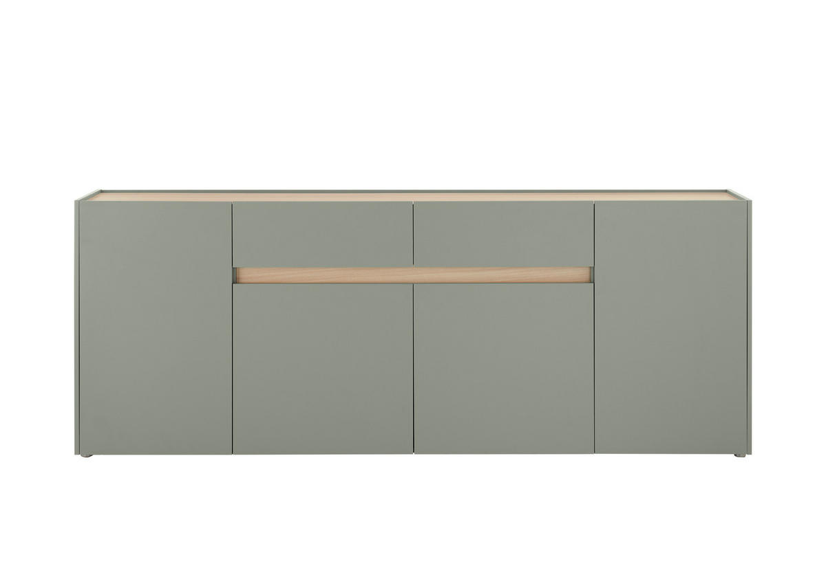 SIDEBOARD  223/86/40 cm 2 Schublade(n)  - Eichefarben/Schwarz, Design, Holzwerkstoff/Kunststoff (223/86/40cm) - Modante