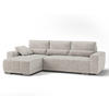 ECKSOFA LOPEZ in Flachgewebe Beige  - Beige/Silberfarben, Design, Kunststoff/Textil (190/296cm) - MID.YOU