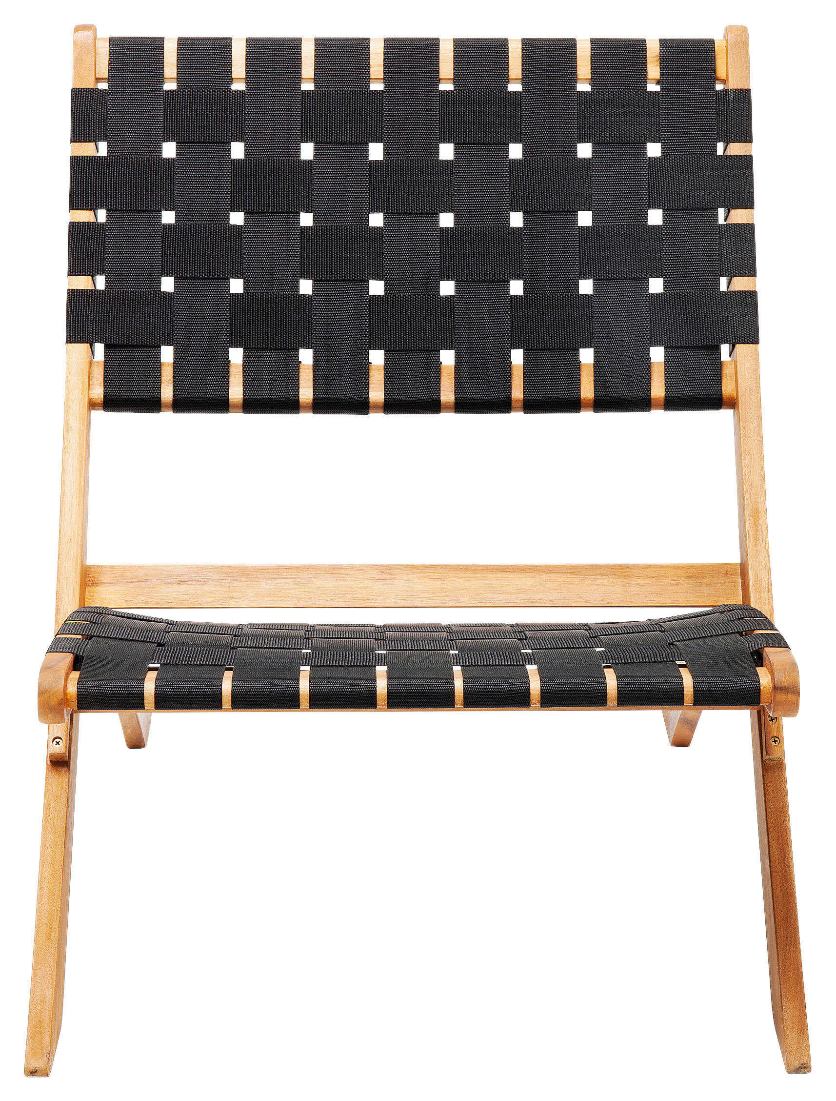 KLAPPSTUHL Textilgeflecht Akazie massiv Schwarz, Akaziefarben  - Schwarz/Akaziefarben, Trend, Holz/Textil (78/72,5/60cm) - Kare-Design
