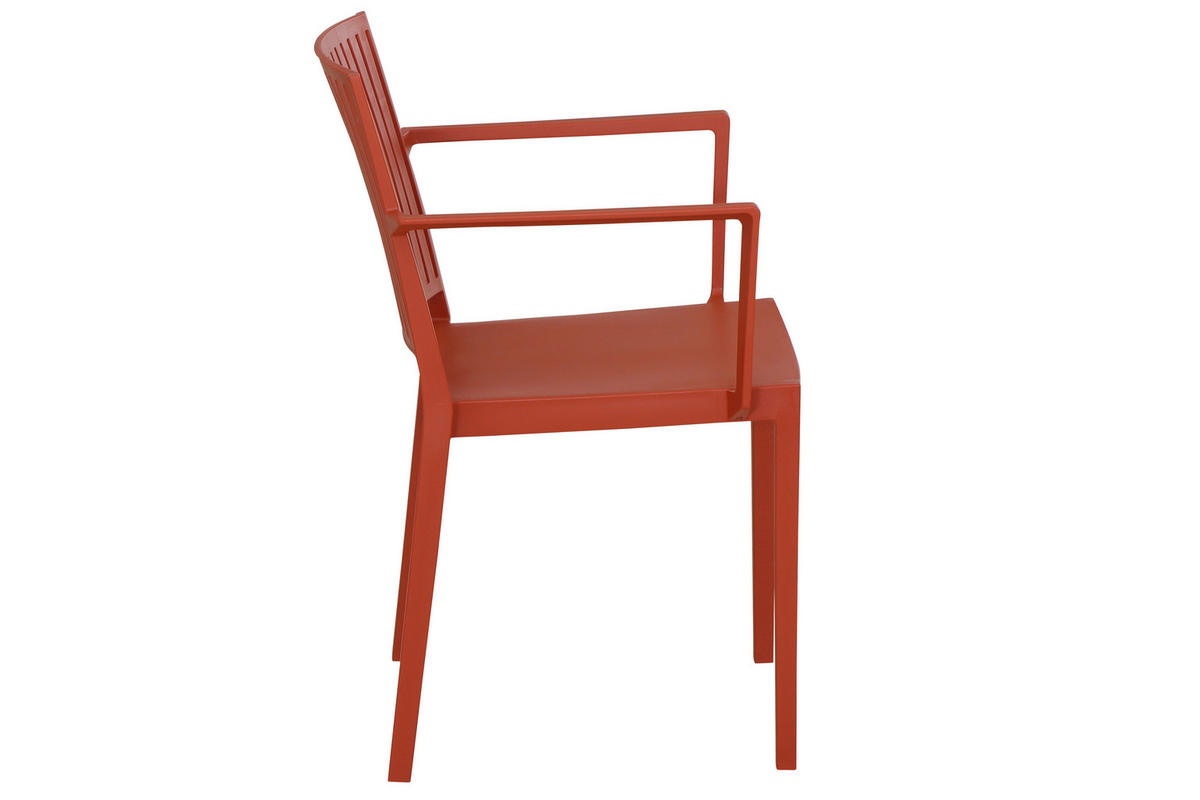 GARTENGARNITUR 5-teilig Stahl  - Rot, Basics, Kunststoff/Metall (70/80/110cm) - Siena Garden