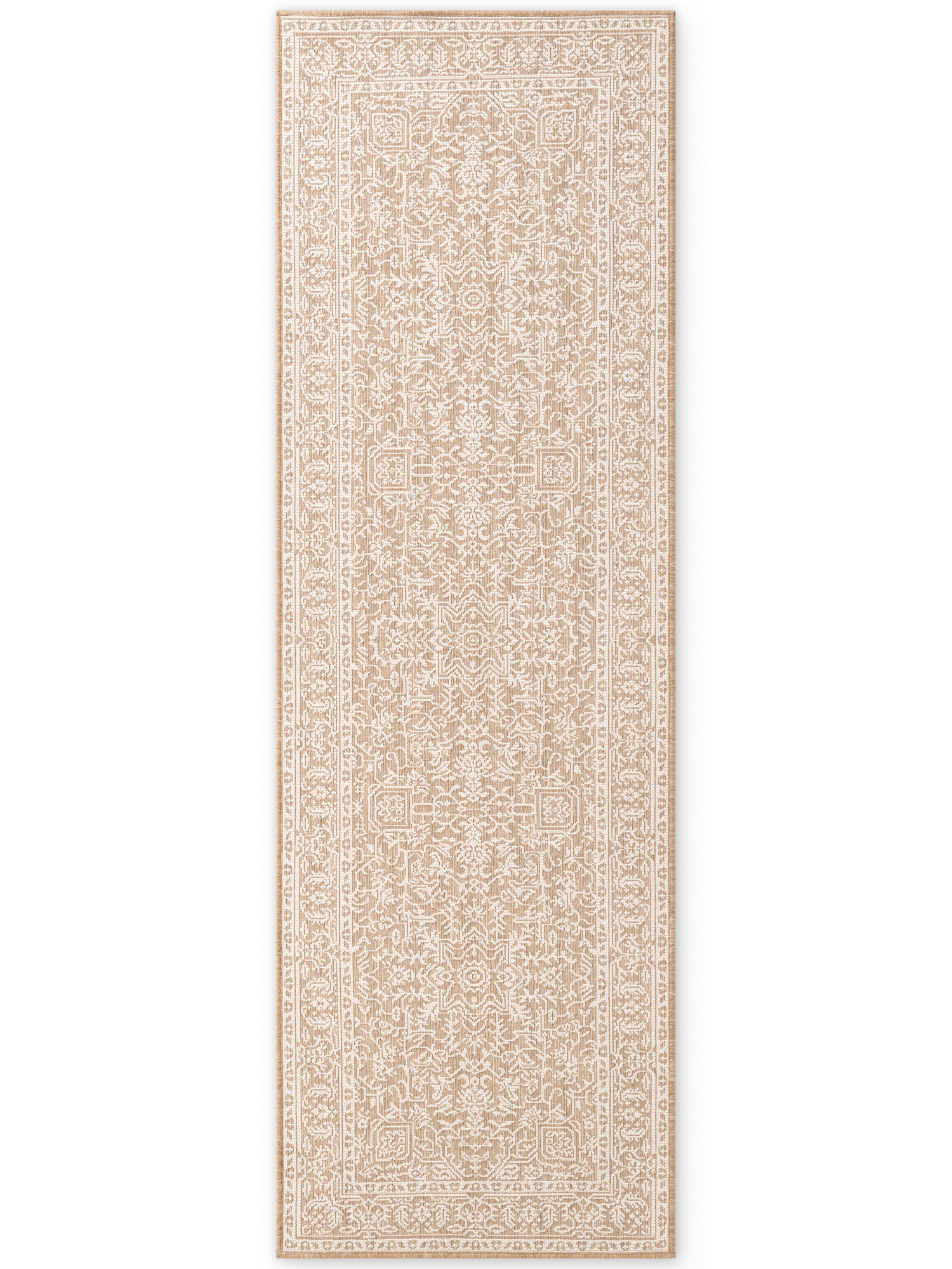 LÄUFER 80/250 cm Duet  - Sandfarben/Weiß, Design, Kunststoff (80/250cm) - Novel
