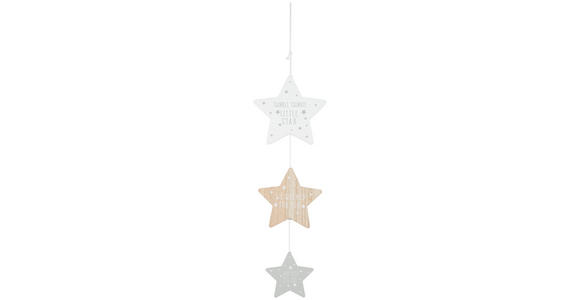 DEKOHÄNGER STAR  - Naturfarben/Weiß, Trend, Holzwerkstoff (53cm) - My Baby Lou