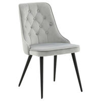 STOLSET 2 styck stål sammet  - ljusgrå/svart, Design, metall/textil (50/88,5/66cm) - Livetastic