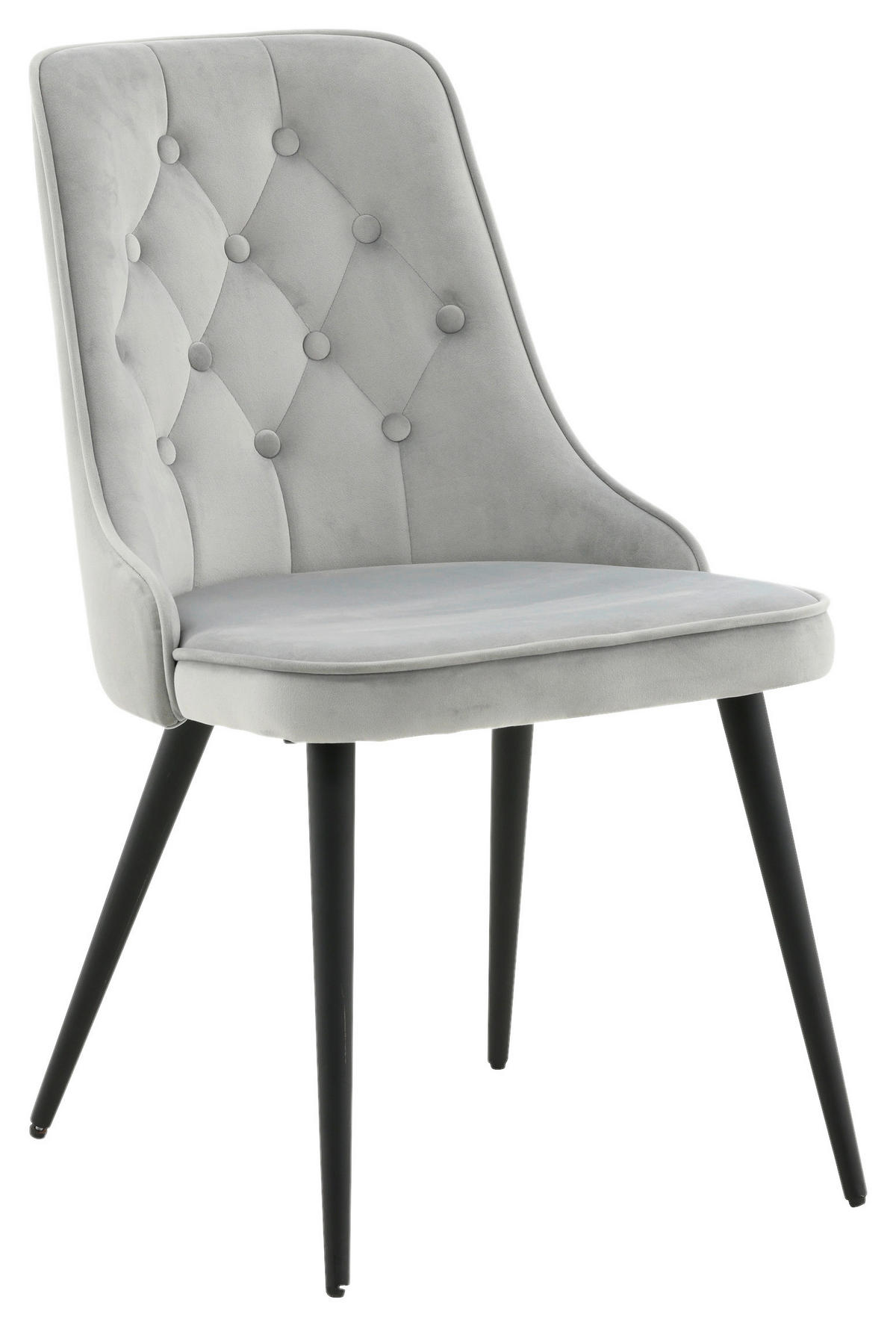 STOLSET 2 styck stål sammet  - ljusgrå/svart, Design, metall/textil (50/88,5/66cm) - Livetastic