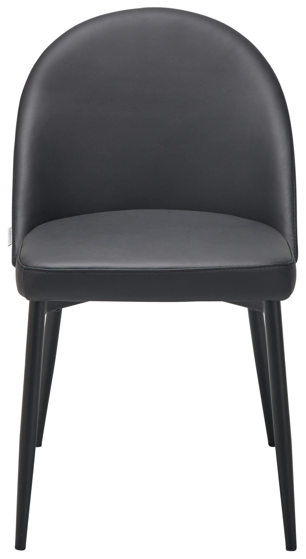 STUHL  in Stahl Echtleder pigmentiert Metall, Leder  - Schwarz, Design, Leder/Metall (51.5/81.5/61cm) - Livetastic