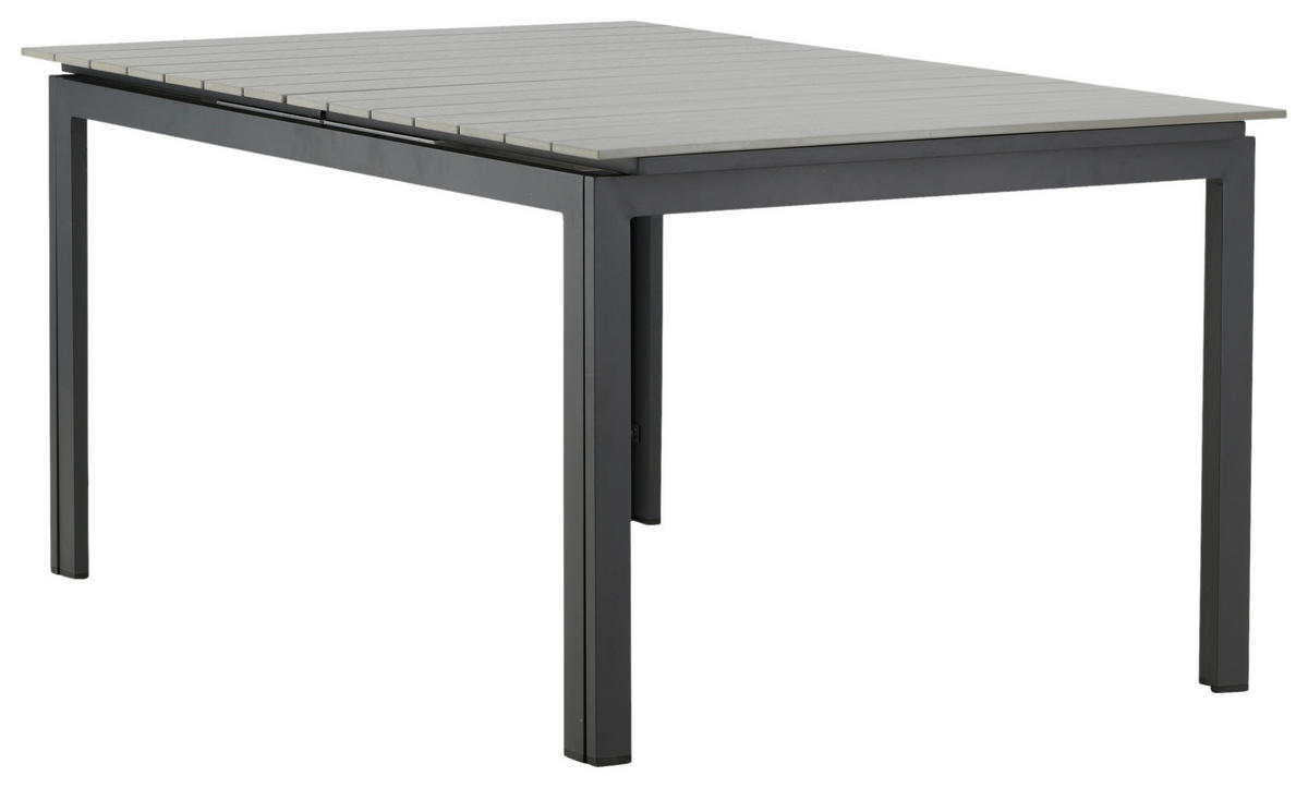 GARTENTISCH 160/100/75 cm Metall rechteckig  - Schwarz/Grau, KONVENTIONELL, Metall (160/100/75cm) - Gardenson