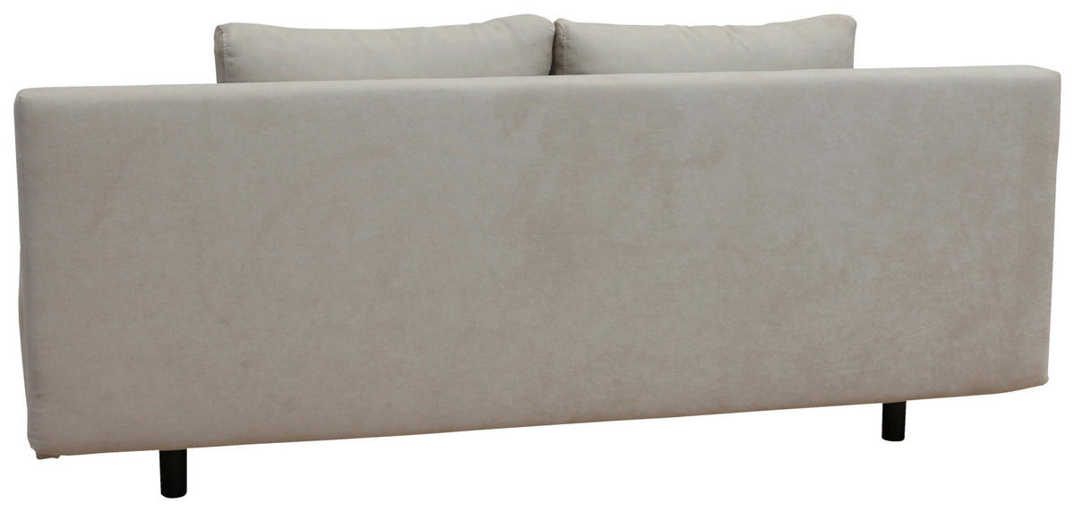 SCHLAFSOFA in Samt Beige  - Chromfarben/Beige, Design, Kunststoff/Textil (194/77/89cm) - MID.YOU