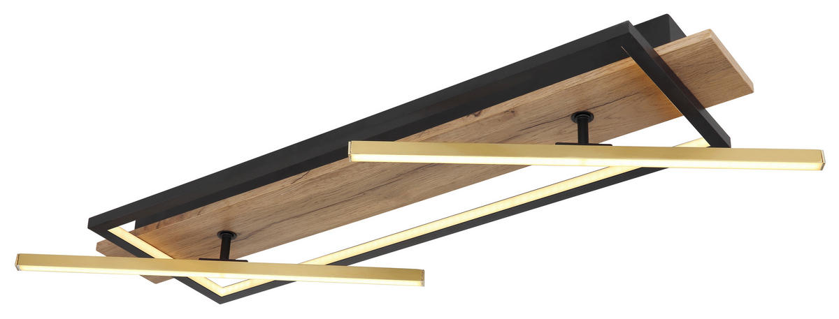 STROPNA LED-SVETILKA   //3000 K/230 V/ - črna/temno rjava, Design, kovina/umetna masa (81,5/40,5/9cm) - Globo