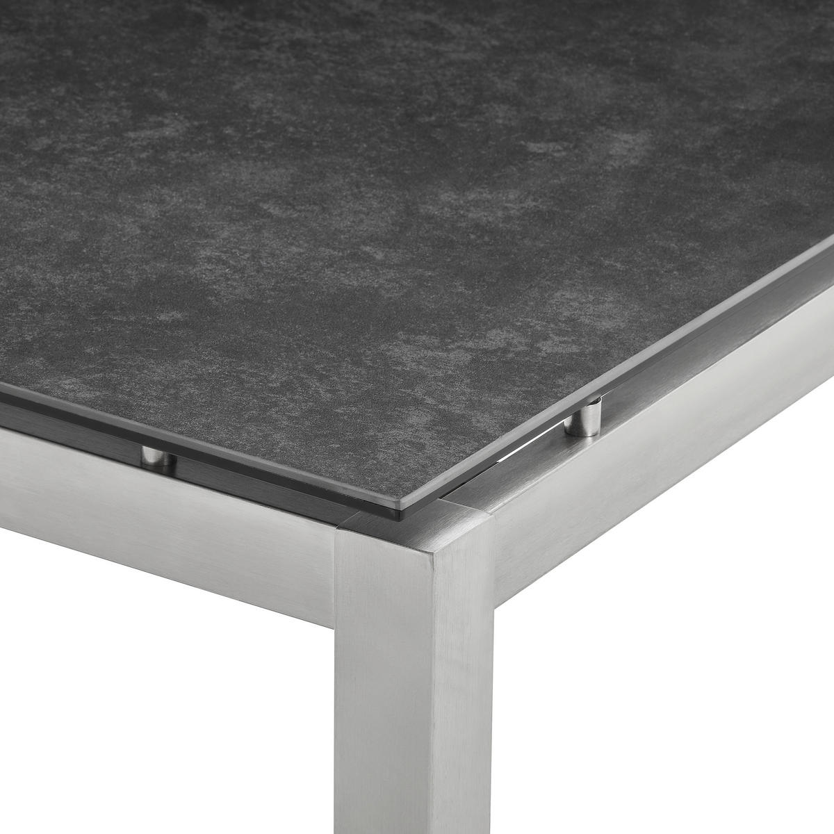 GARTENTISCH 200/100/75 cm Metall, Glas rechteckig  - Edelstahlfarben/Dunkelgrau, Design, Glas/Metall (200/100/75cm) - Amatio