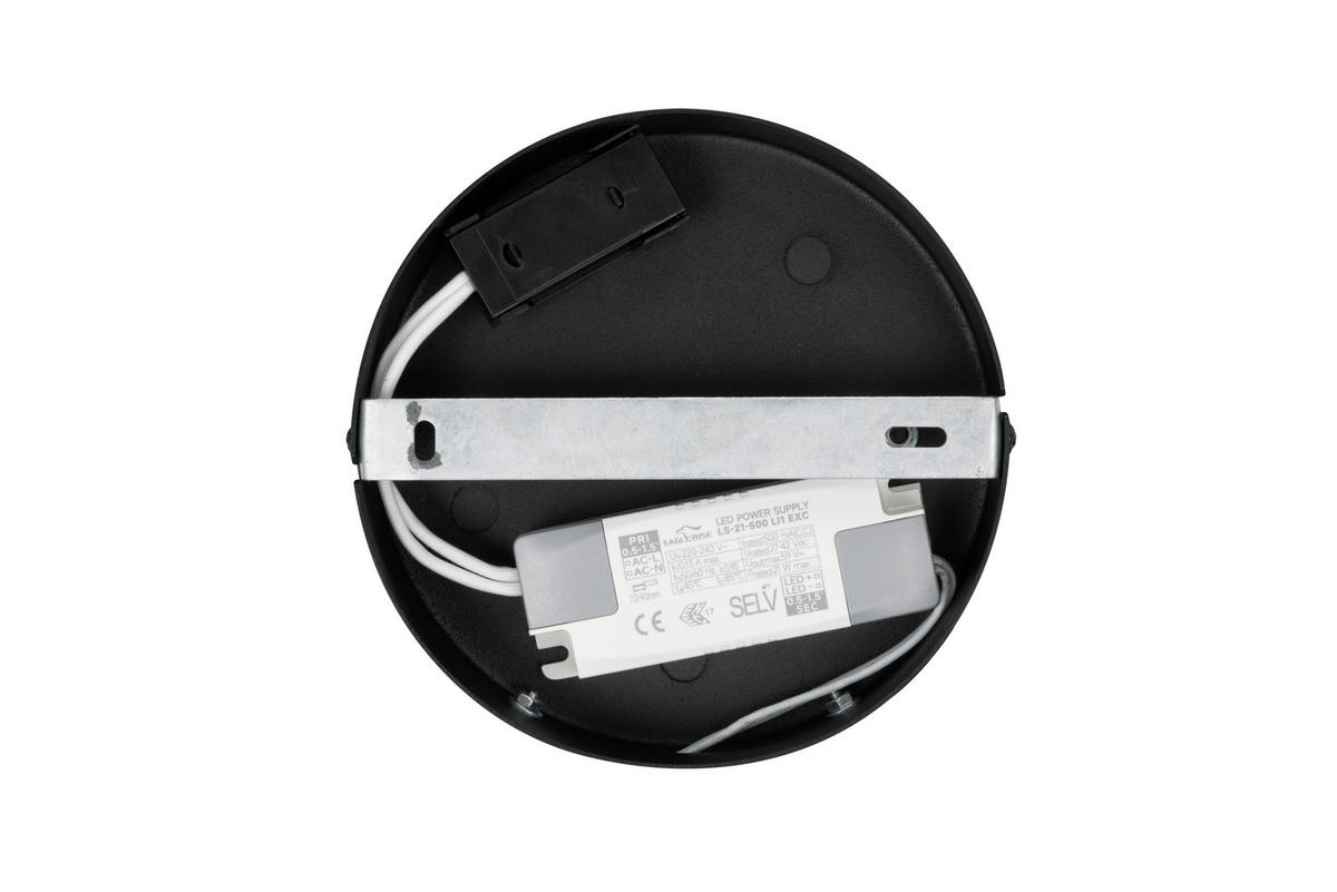 STROPNÍ LED SVÍTIDLO, 45/8 cm  - černá, Lifestyle, kov/plast (45/8cm) - Novel