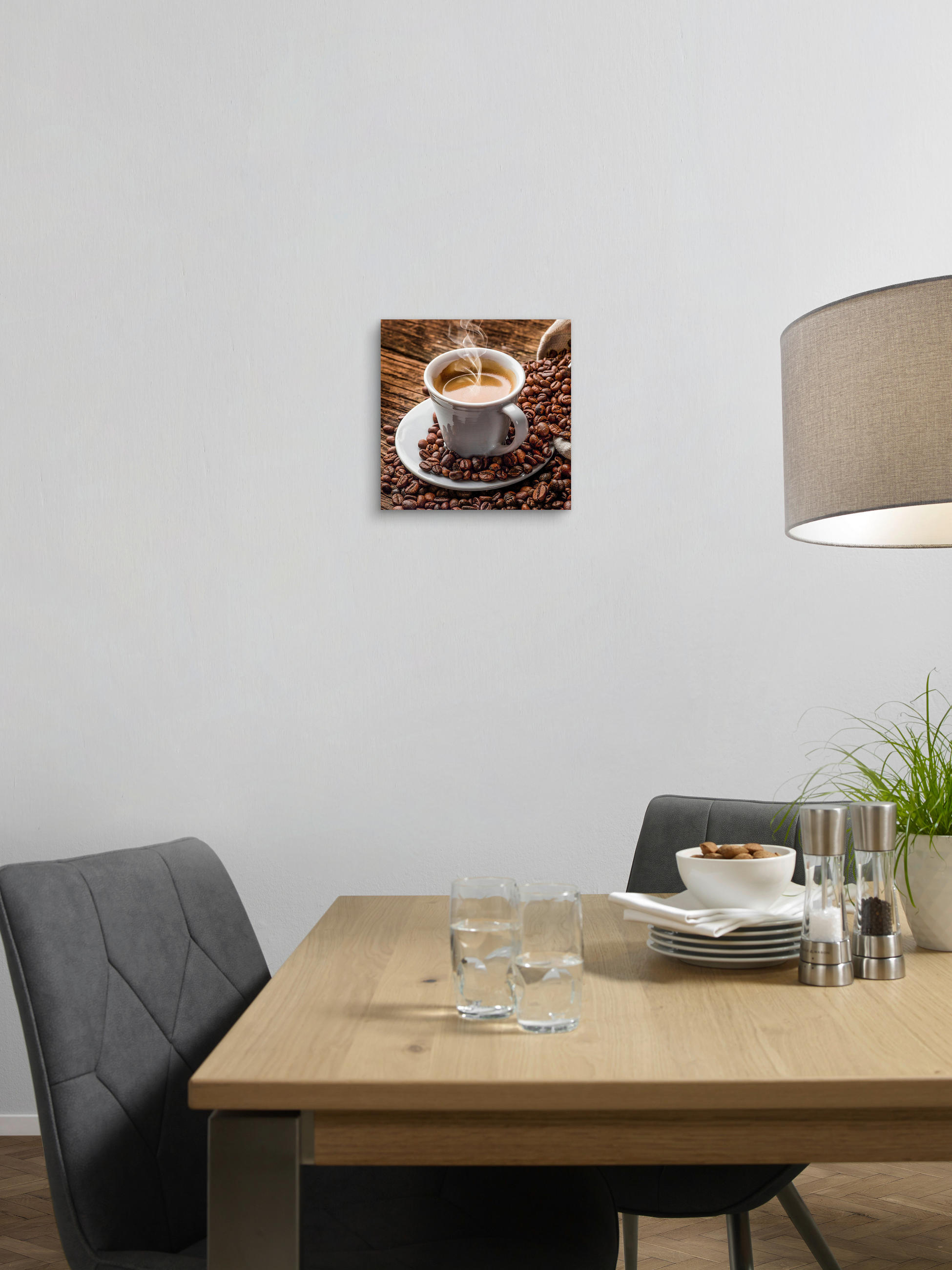 GLASBILD Kaffee 30/30 cm  - Multicolor, Basics, Glas/Metall (30/30cm) - Monee