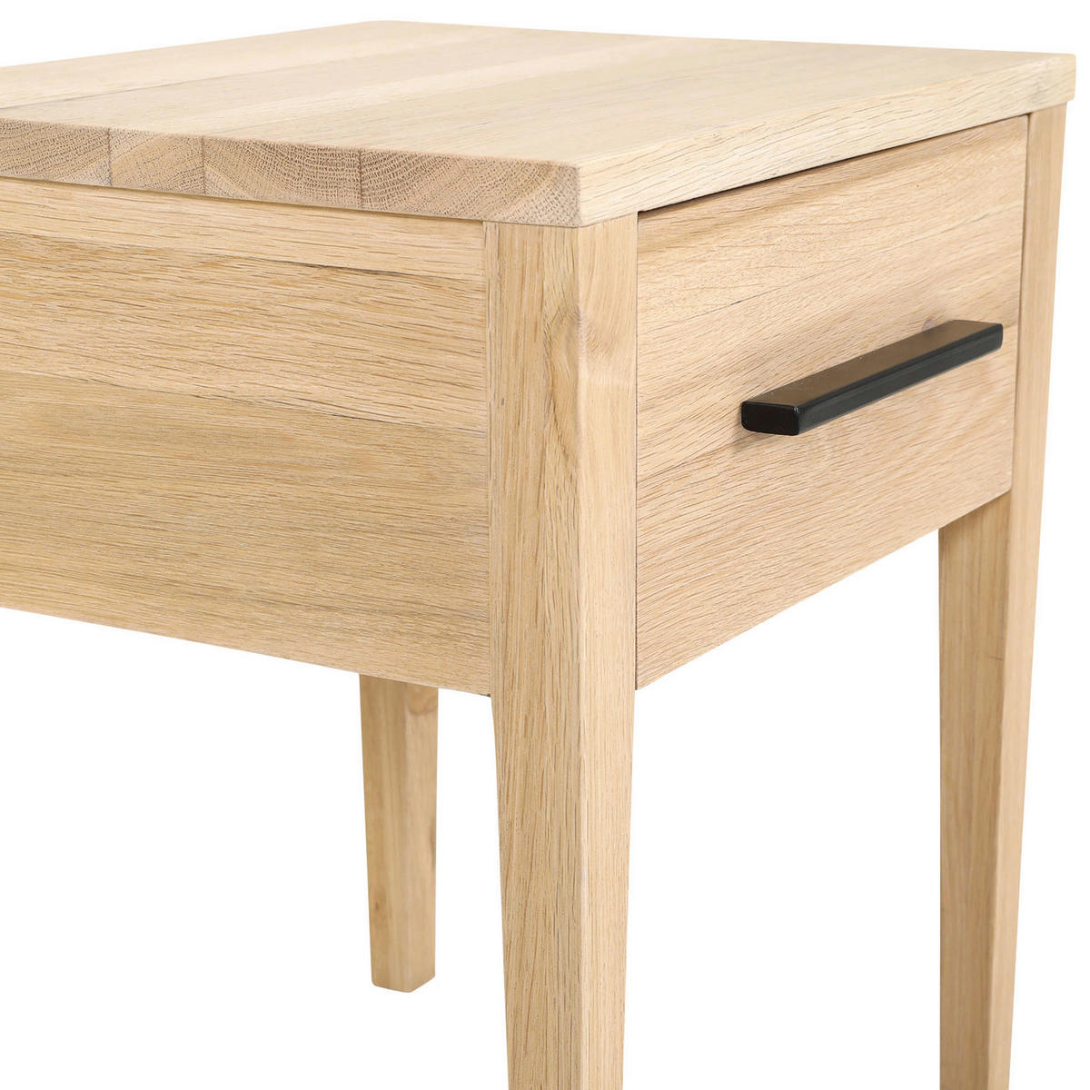 NACHTSCHRANK 45/55/40 cm Eiche massiv  - Eichefarben/Schwarz, Natur, Holz/Holzwerkstoff (45/55/40cm) - Landscape