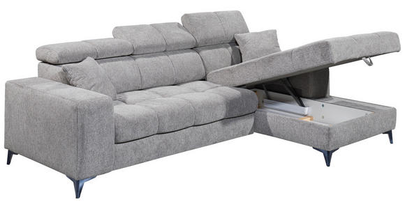 ECKSOFA Taupe Chenille  - Taupe/Schwarz, KONVENTIONELL, Kunststoff/Textil (268/172cm) - Carryhome