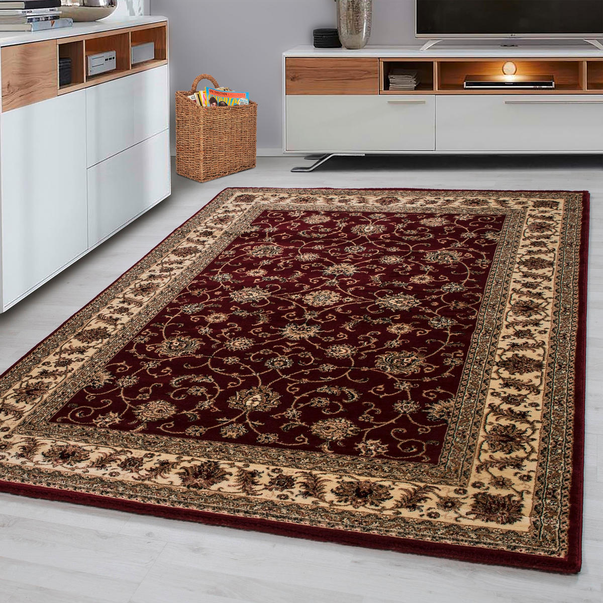 VÄVD MATTA 240/340 cm Marrakesh  - beige/röd, Klassisk, textil (240/340cm) - Novel