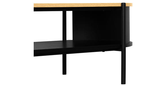 COUCHTISCH 100/54/36,5 cm oval Naturfarben, Schwarz  - Schwarz/Naturfarben, Trend, Holzwerkstoff/Metall (100/54/36,5cm) - Xora