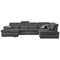 WOHNLANDSCHAFT Mikrofaser Grau  - Chromfarben/Grau, Design, Textil (195/371/260cm) - Beldomo Style