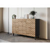 SIDEBOARD 120/76/39 cm  in Schwarz, Eiche Wotan  - Eiche Wotan/Schwarz, Trend, Holzwerkstoff (120/76/39cm) - Livetastic