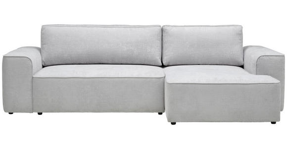 ECKSOFA in Plüsch Grau  - Blaugrau/Schwarz, Design, Kunststoff/Textil (288/152cm) - Xora