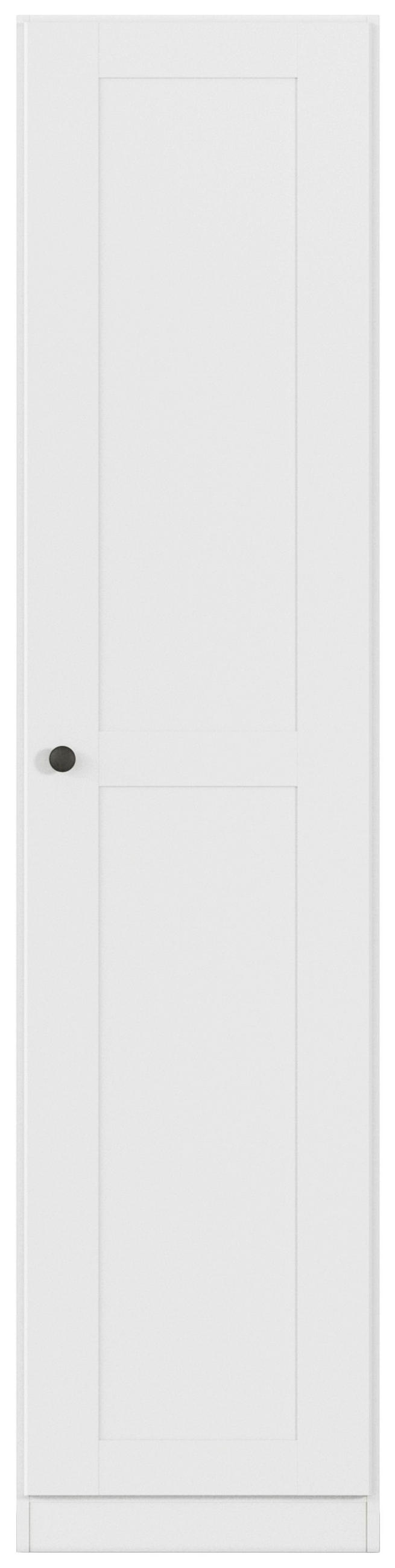 DREHTÜRENSCHRANK 47/197/54 cm,  in Weiß, 1-türig  - Alufarben/Weiß, KONVENTIONELL, Holzwerkstoff/Kunststoff (47/197/54cm) - home24