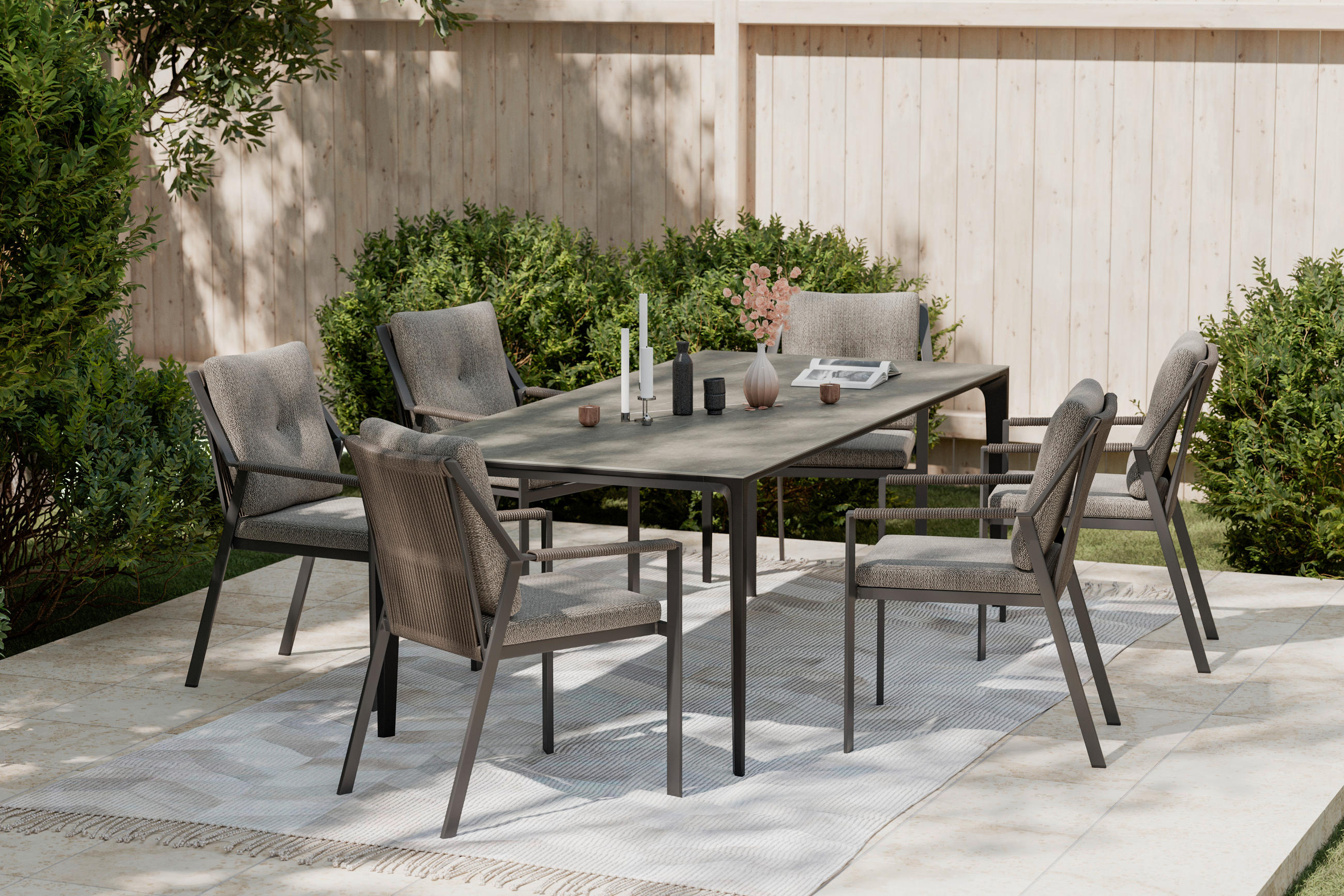 STAPELSESSEL in Metall, Textil Anthrazit, Dunkelgrau  - Dunkelgrau/Anthrazit, Design, Textil/Metall (57/84/71cm) - Dieter Knoll