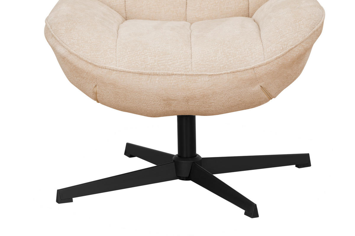 SESSELSET Samt    - Beige/Schwarz, Design, Textil/Metall (75/73/77cm) - Livetastic