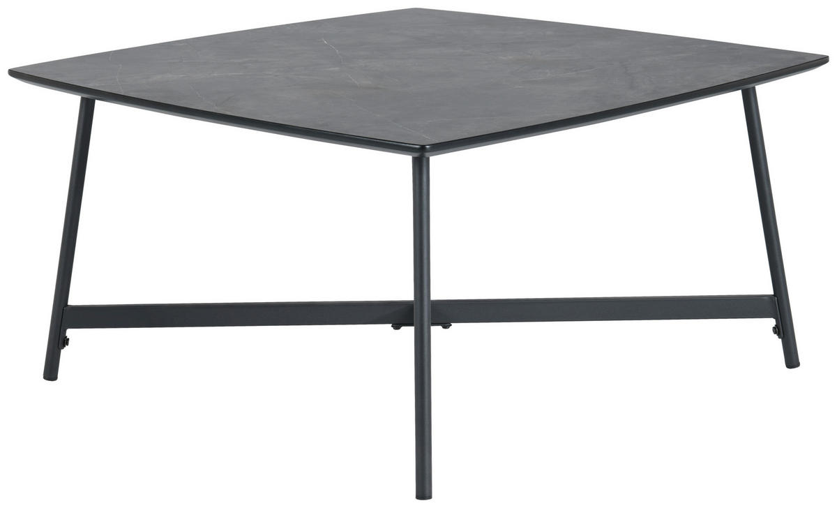 COUCHTISCH 80/80/42 cm rechteckig Grau  - Schwarz/Grau, Design, Holzwerkstoff/Metall (80/80/42cm) - MID.YOU
