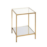 KLUB STOČIĆ  prozirna, zlatna  - prozirna/zlatna, Moderno, staklo/metal (39/39/55cm) - Carryhome