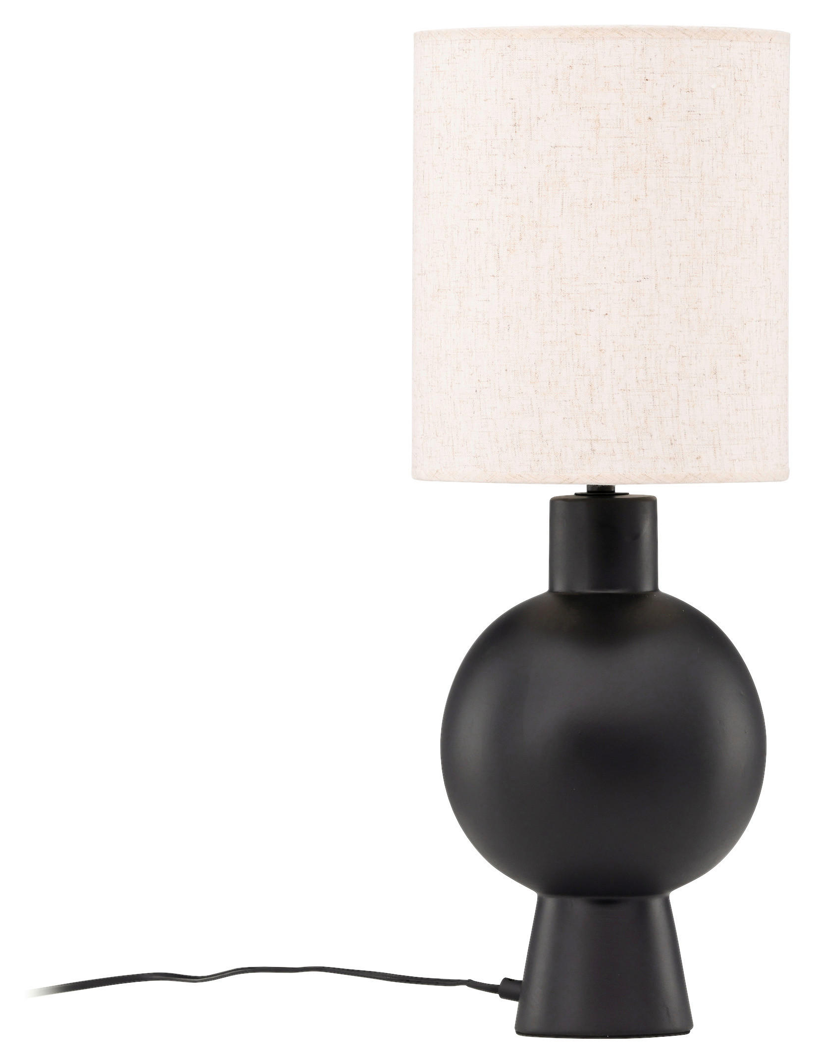 TISCHLEUCHTE 21/55/21 cm   - Beige/Schwarz, Basics, Textil/Stein (21/55/21cm) - P & B