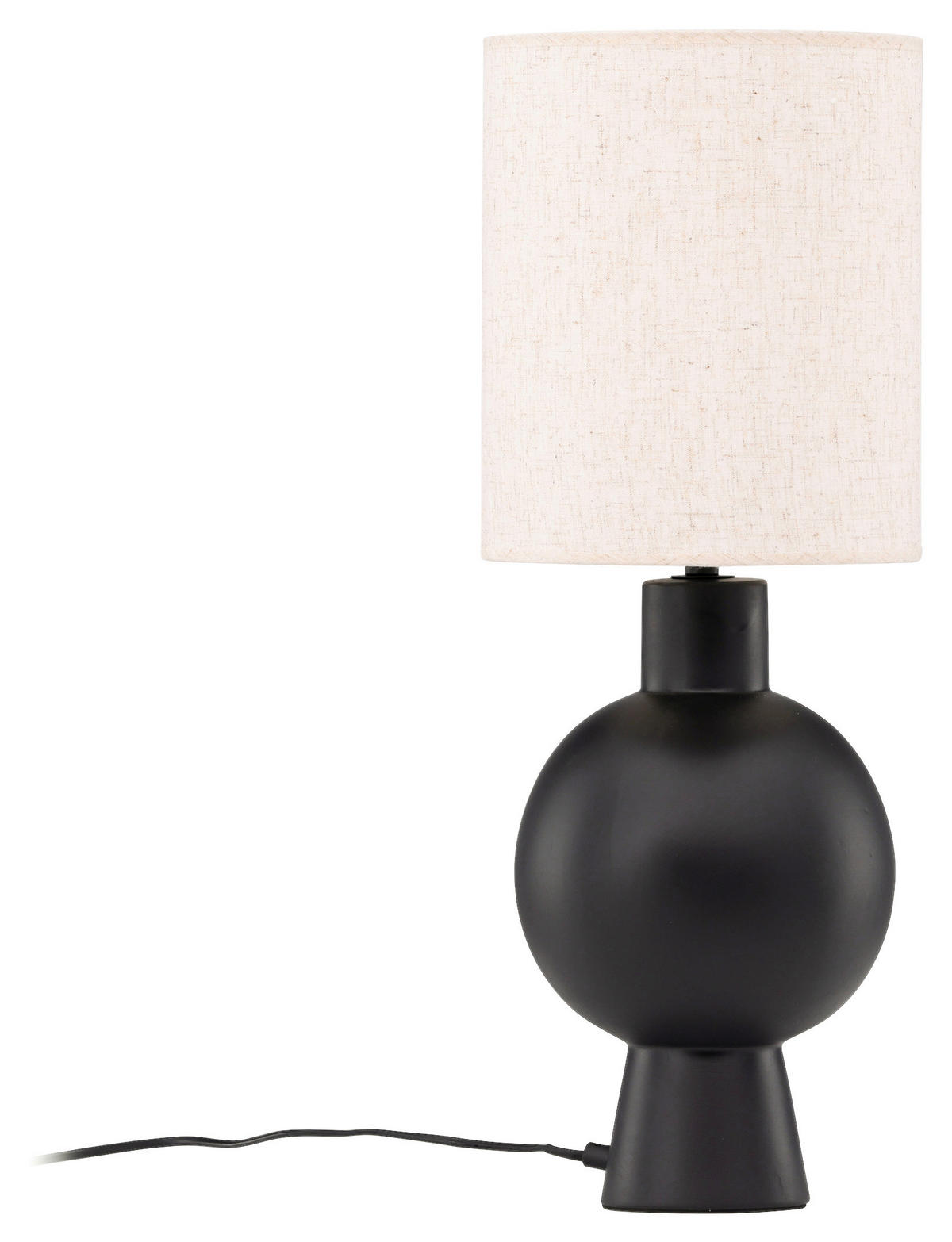 TISCHLEUCHTE 21/55/21 cm   - Beige/Schwarz, Basics, Textil/Stein (21/55/21cm) - P & B