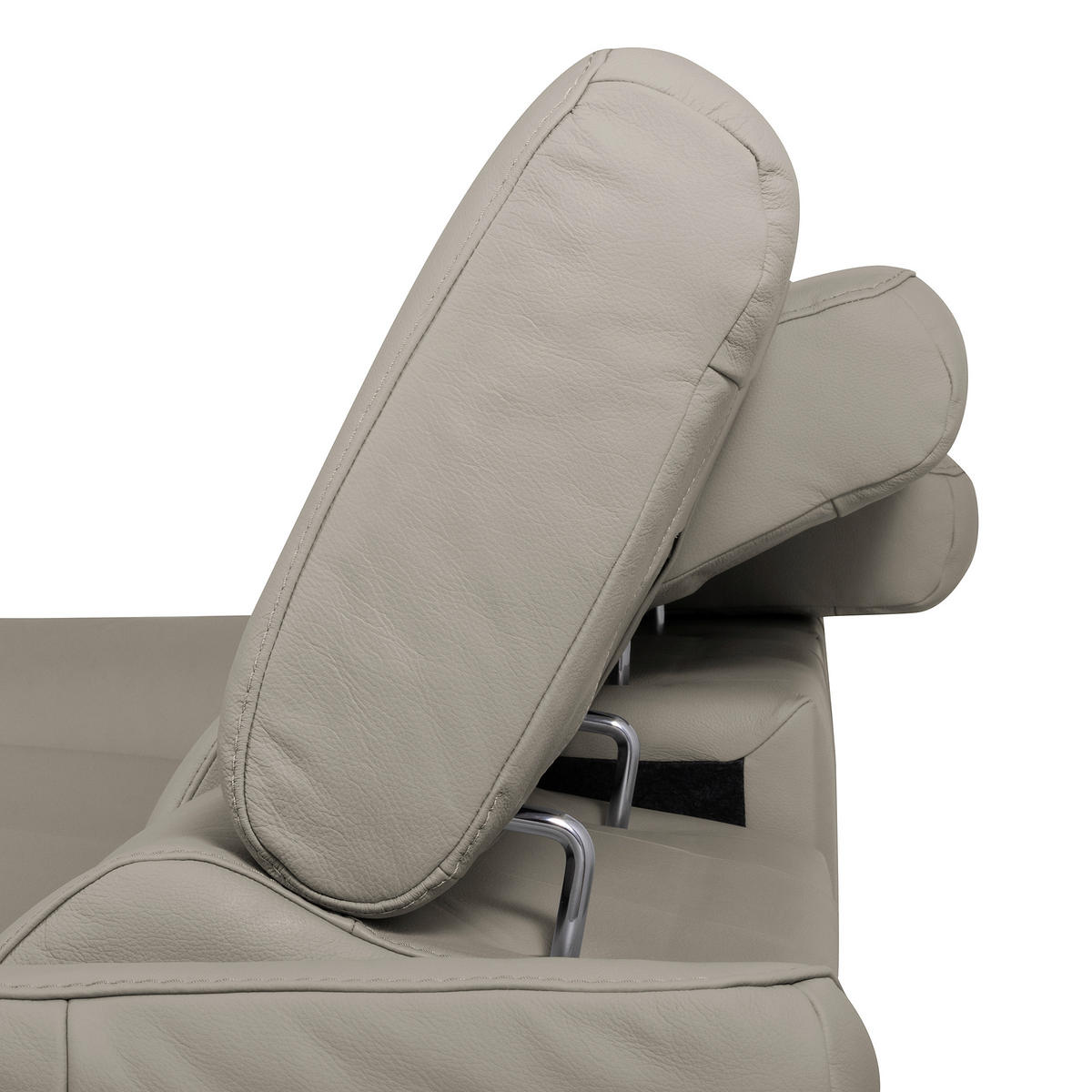 ECKSOFA Lederlook Echtleder Platinfarben  - Platinfarben/Schwarz, Design, Leder/Textil (179/252cm) - Livetastic