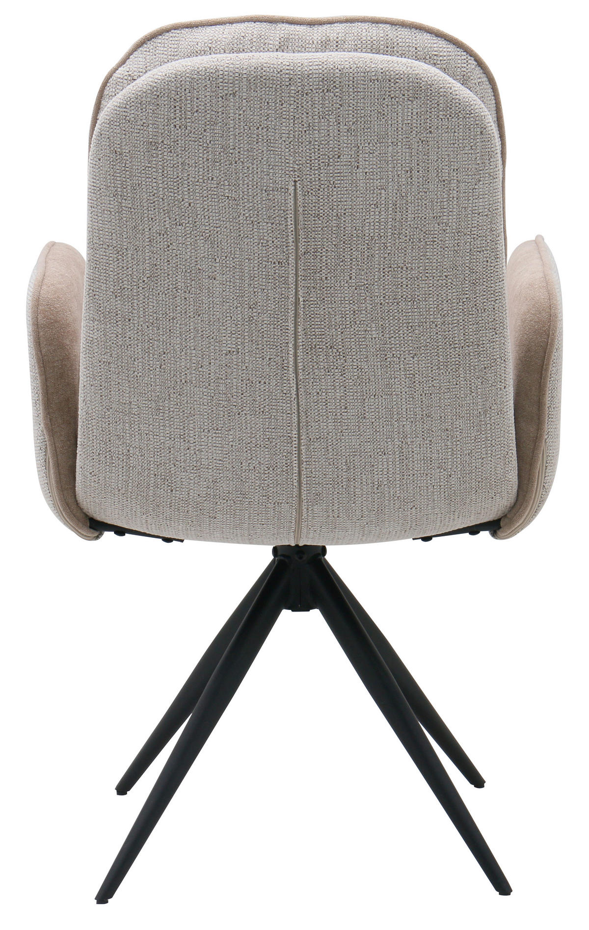 ARMLEHNSTUHL  Sitzfläche 360° drehbar Webstoff  Schwarz, Beige, Beigebraun  - Beige/Beigebraun, MODERN, Textil/Metall (62.5/99/71cm) - Livetastic