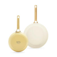 PFANNENSET Padova Reserve Aluminium, Edelstahl 2-teilig  - Gelb/Goldfarben, Basics, Glas/Metall (20 & 26cm) - GreenPan
