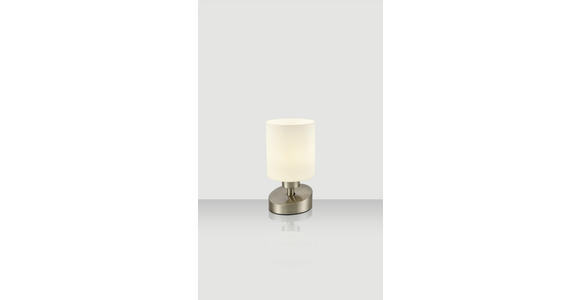 TISCHLEUCHTE 10/22 cm - Opal/Nickelfarben, KONVENTIONELL, Glas/Metall (10/22cm) - Novel