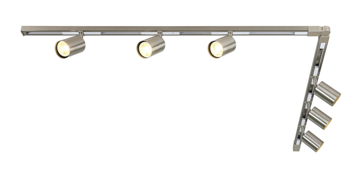 SCHIENENSYSTEM 210/5,5/14 cm  - Nickelfarben, Trend, Kunststoff/Metall (210/5,5/14cm) - Collett's Monde