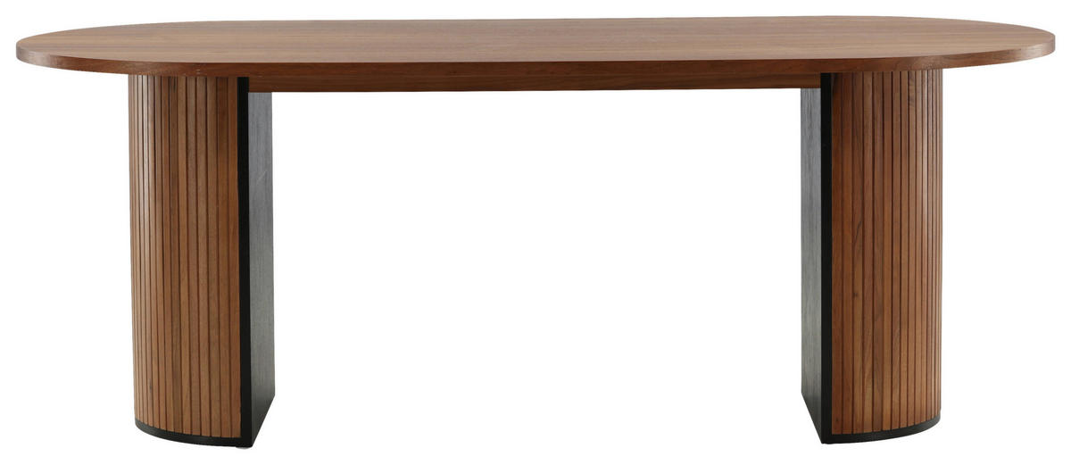 ESSTISCH furniert oval Naturfarben, Schwarz  - Schwarz/Naturfarben, Design, Holz/Holzwerkstoff (200/90/75cm) - Livetastic