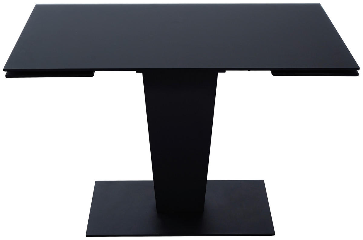 ESSTISCH 120-179/80/76 cm  Metall, Glas ausziehbar rechteckig Schwarz  - Schwarz, Design, Glas/Metall (120-179/80/76cm) - Novel