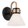 BADEZIMMER-WANDLEUCHTE Masthead   - Champagner/Schwarz, KONVENTIONELL, Glas/Metall (24/17,8/21,5cm) - Elstead Lighting