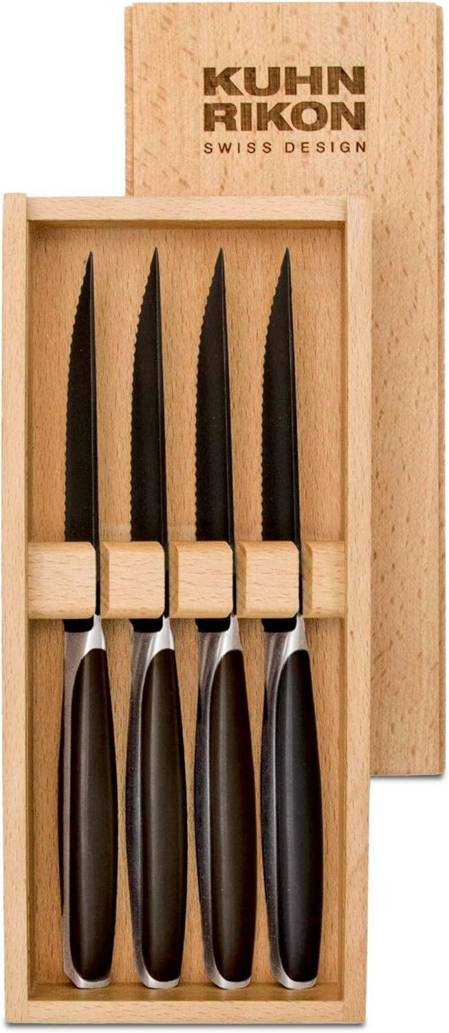 SET NOŽEVA ZA ODREZAK     4-dijelni   Kuhn Rikon  - srebrne boje, Basics, metal (25/11/5cm)