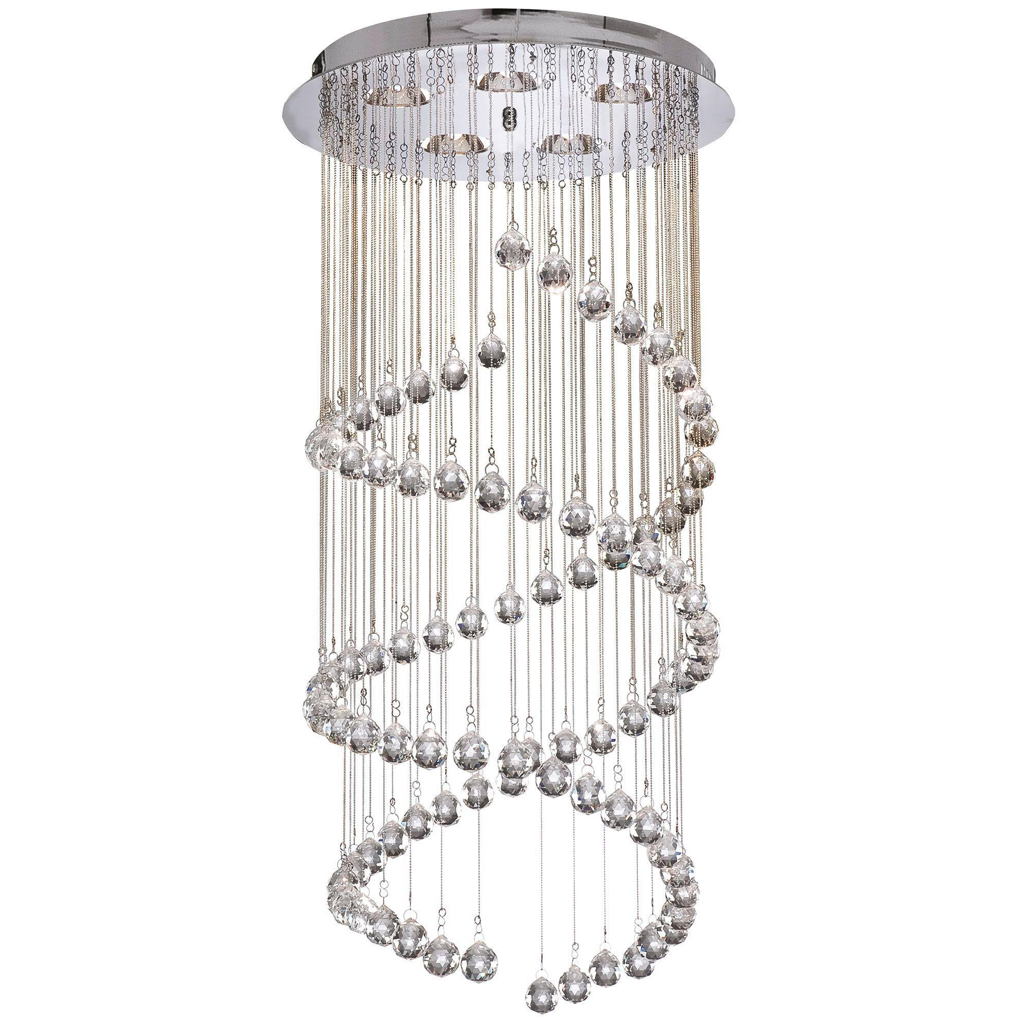 DECKENLEUCHTE  39/80 cm    - Chromfarben, Design, Glas/Metall (39/80cm)