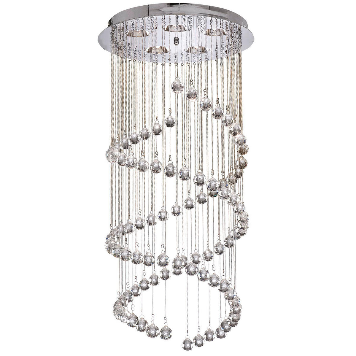 DECKENLEUCHTE Hallway 39/80 cm   - Chromfarben, Design, Glas/Metall (39/80cm) - Searchlight