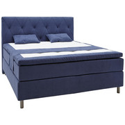 BOXSPRINGBETT 140/200 cm in Blau - Blau/Grau, KONVENTIONELL, Holz/Textil (140/200cm) - Elegando