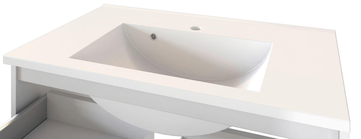 WASCHTISCHKOMBI 100 cm  - Graphitfarben/Weiß, Basics, Holzwerkstoff/Stein (100cm) - Held