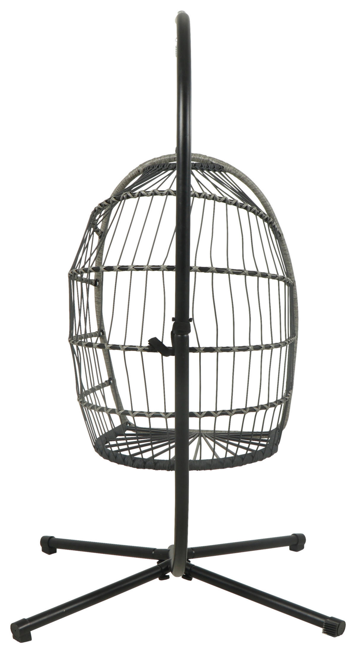 HÄNGESESSEL 100/198/100 cm Eisen  - Schwarz/Grau, Design, Kunststoff/Textil (100/198/100cm) - Ambia Garden